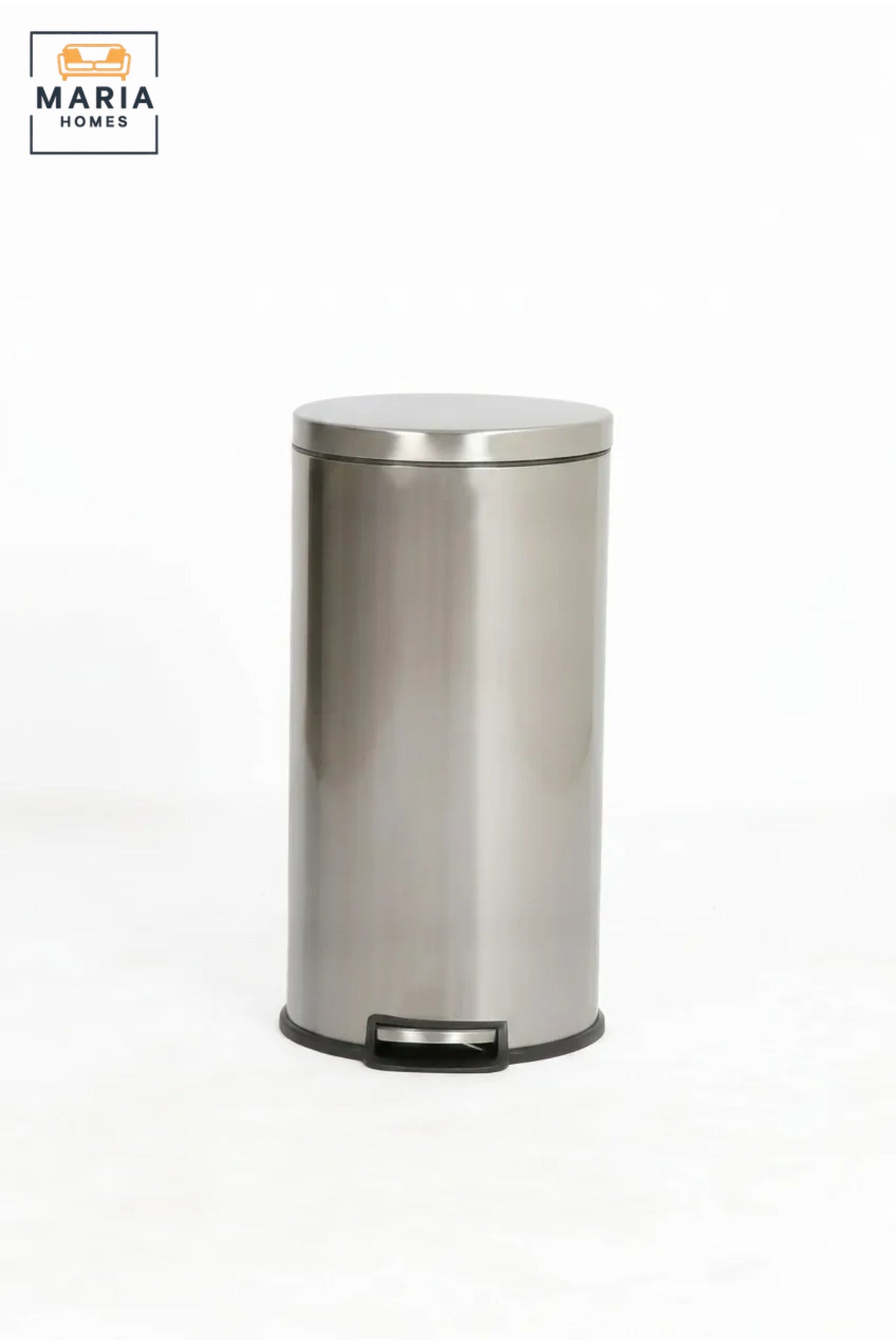 Stainless Steel Round Pedal Trash Bin with Lid, Slim Hands-Free Waste Container for Kitchen, Bathroom, Bedroom, Office, Hotel and Commercial Use