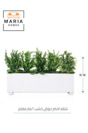 Artificial Green Plant 65_100cm Large Decorative Indoor Plant with White Striped Wooden Pot for home