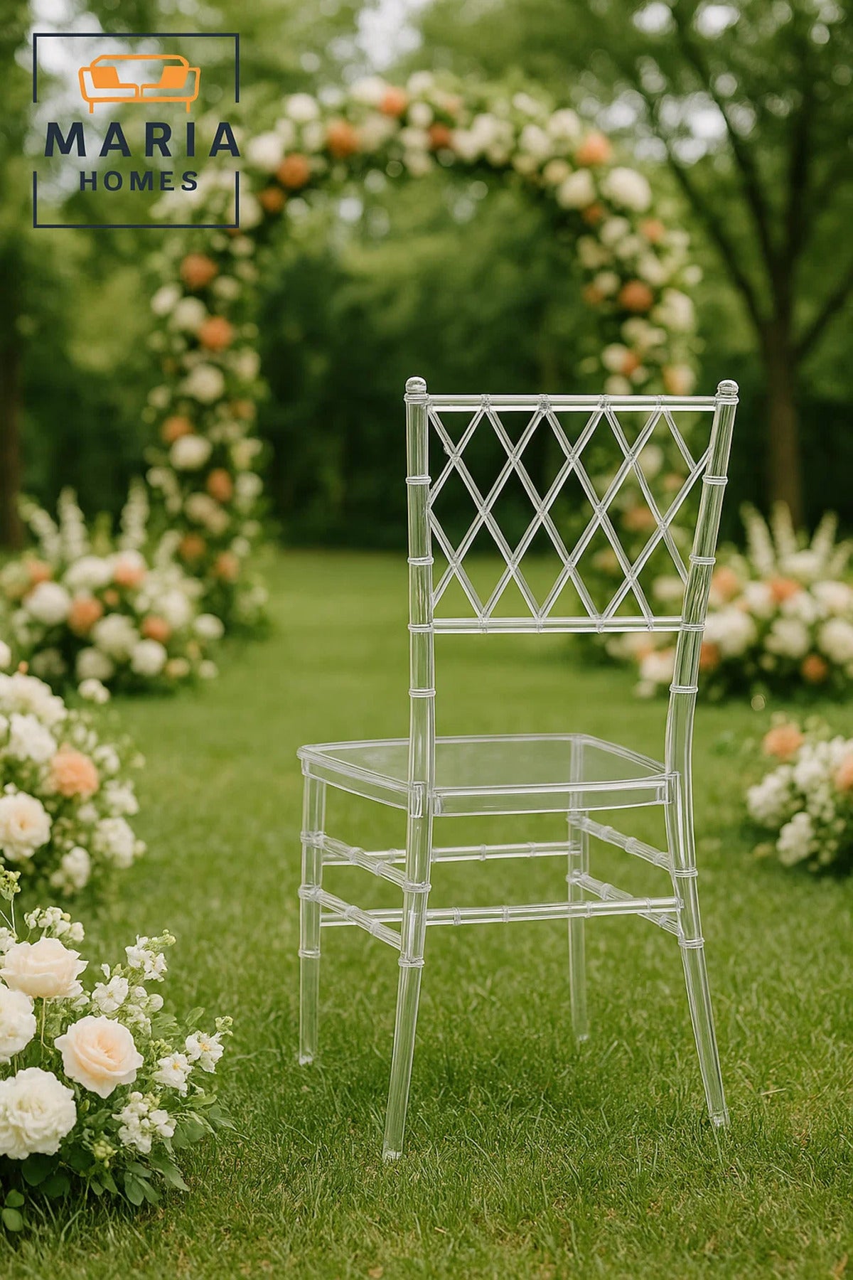 Clear Acrylic Chiavari Chair with Elegant Cross Back Design