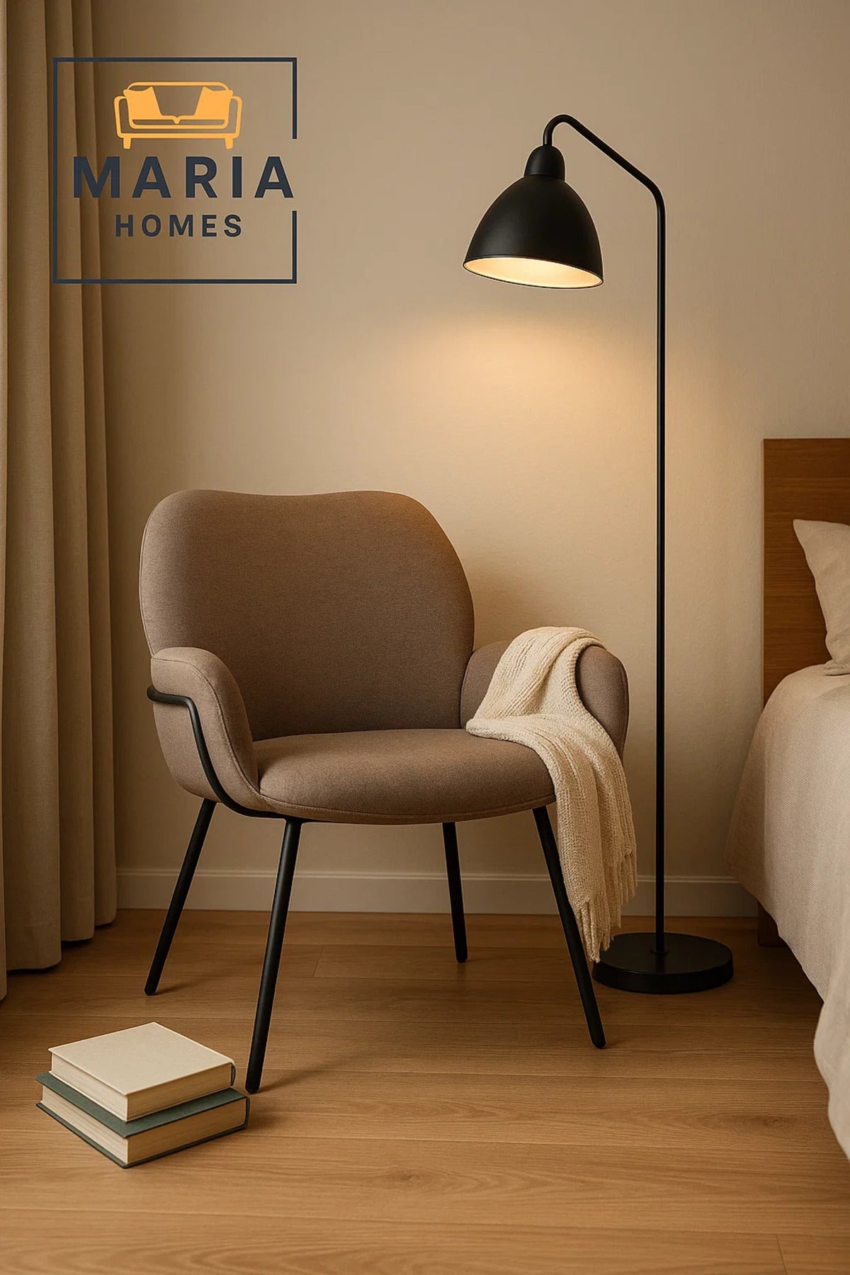 Modern Armchair with Upholstered Seat