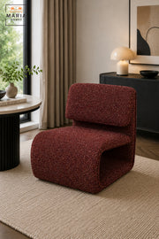 Modern Upholstered Accent Chair with Curved Sled Base & Padded Backrest | Contemporary Lounge Chair for Living Room, Bedroom, Office & Reception