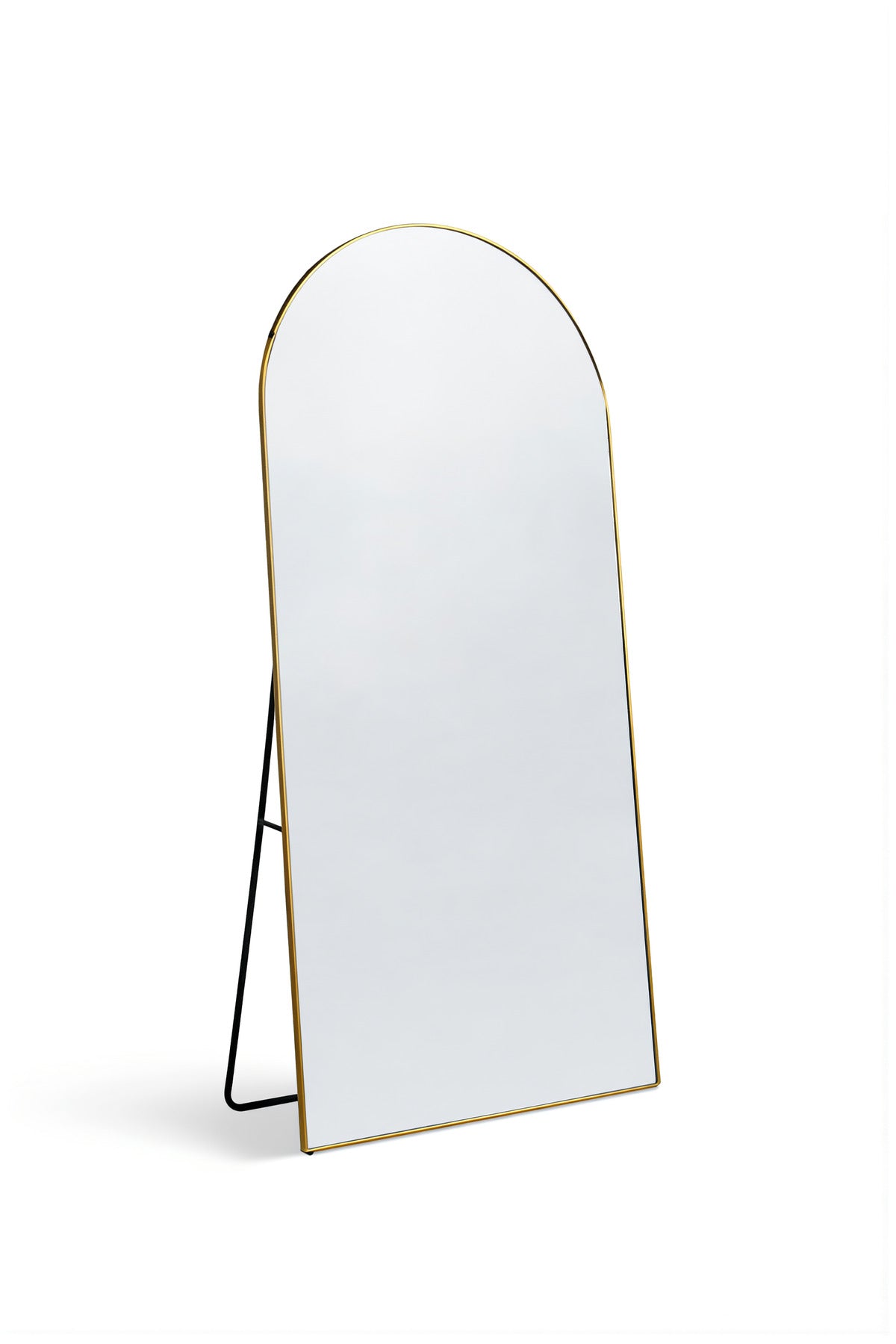Gold Arched Standing Mirror 160x50cm Full Length Floor Mirror with Stand for Bedroom Living Room
