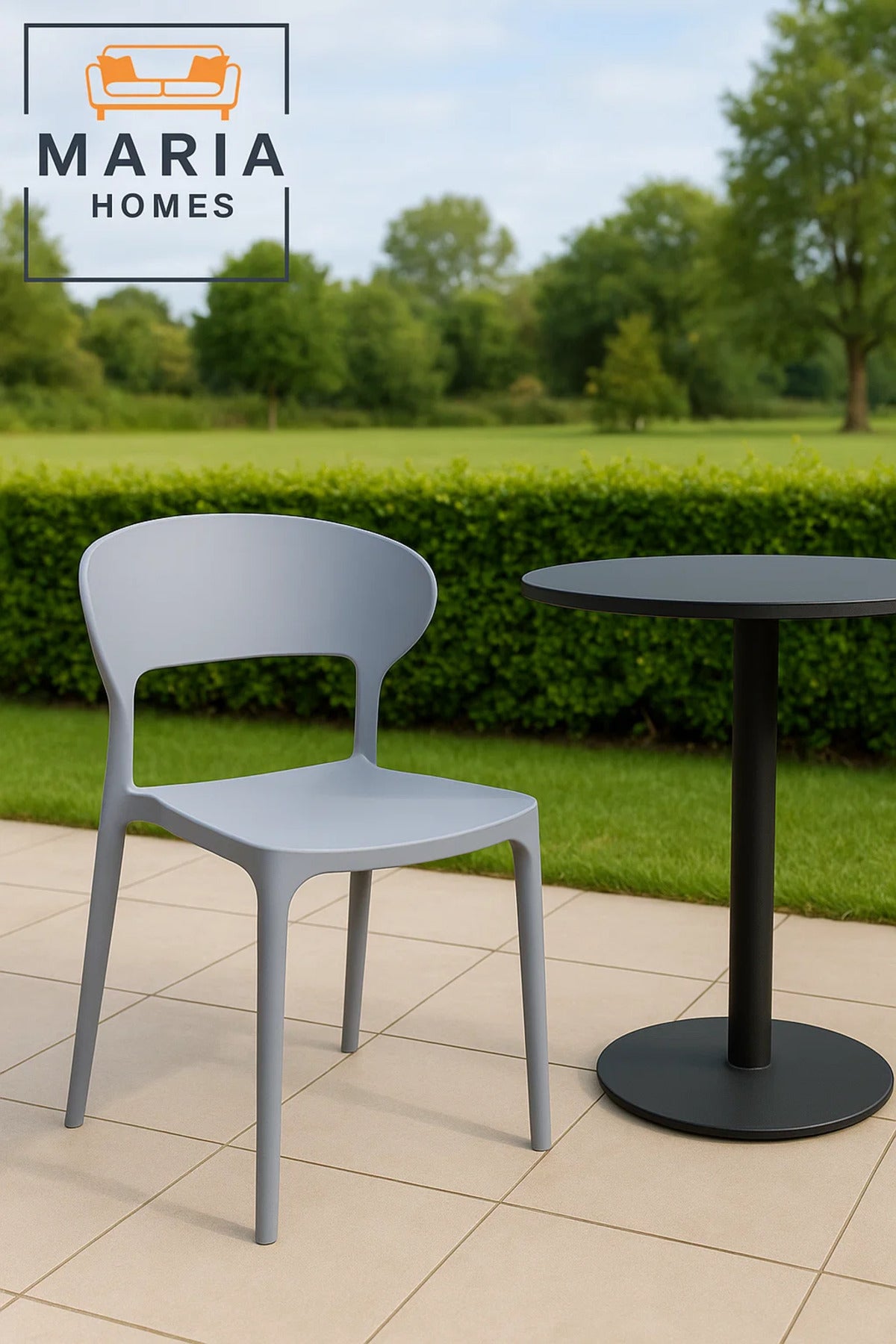 Light Grey Modern Plastic Chair Ð Ergonomic Dining Chair for Kitchen, Office, or Indoor Use