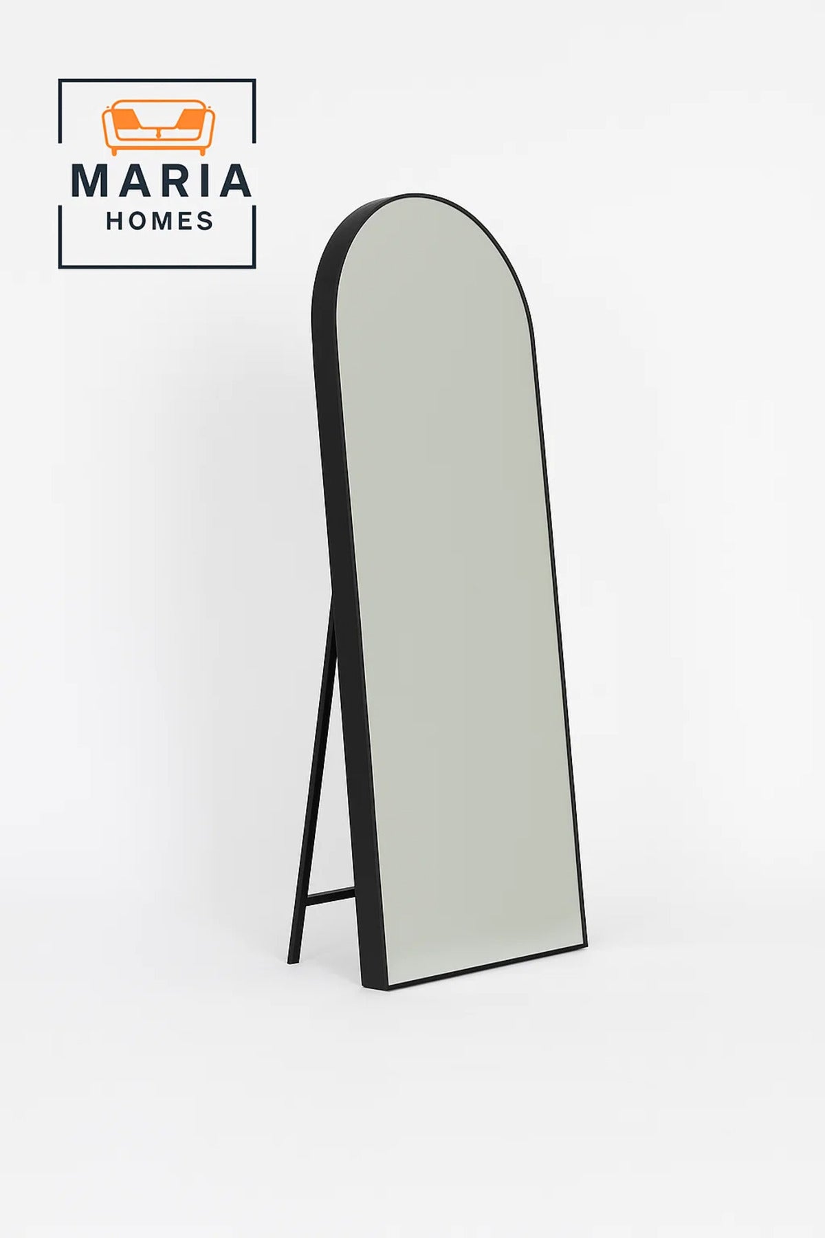 Arched Standing Mirror with Thick Black Frame-size 160*60CM