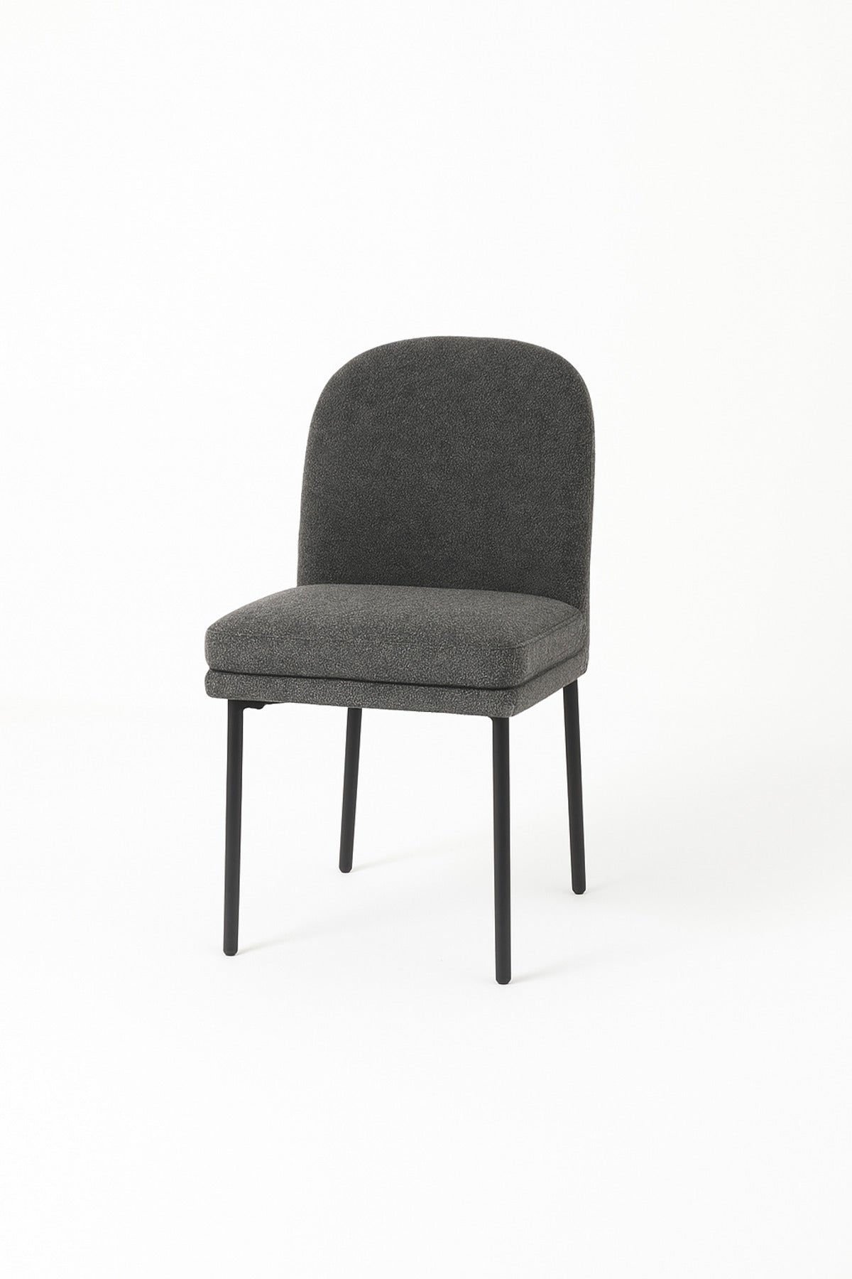 Grey Fabric Dining Chair Ð Modern Upholstered Chair with Black Metal Legs for Dining Room & Office