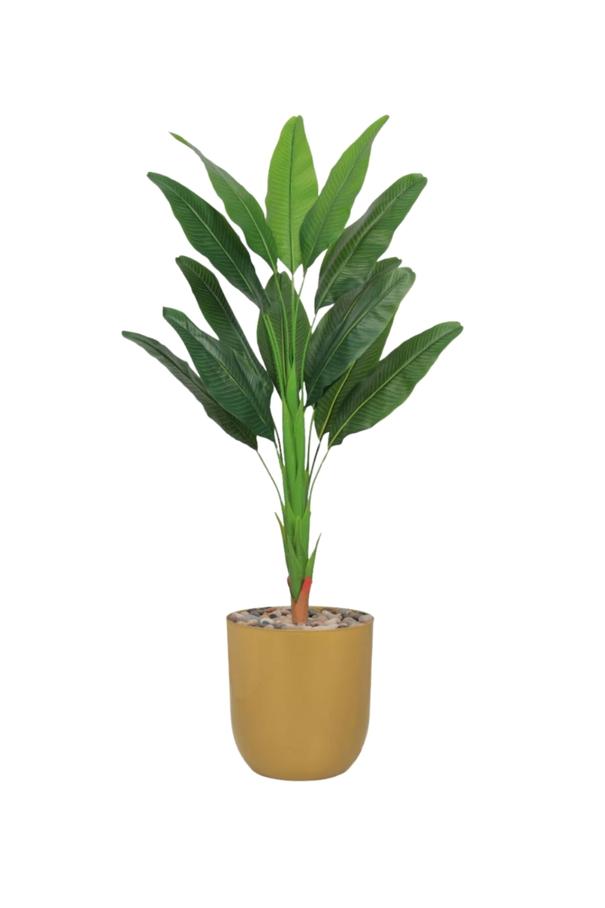 Artificial Bird of Paradise Tree 145 cm with Gold Pot – Decorative Indoor Plant
