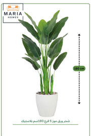 Artificial Banana Leaf Tree with with Pot – 180 cm Tall Indoor Tropical Decorative Plant