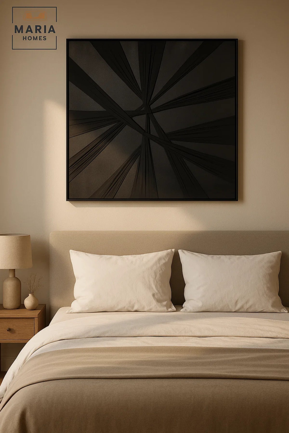 Black Abstract Wall Art Modern Minimalist Decor for Living Room Bedroom Office Interior
