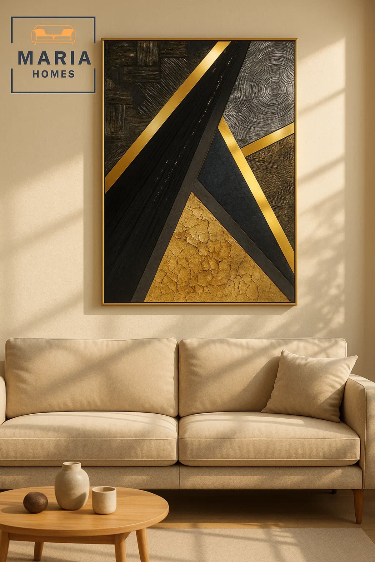 Luxury Geometric Wall Art – Modern 3D Decorative Canvas – Abstract Home Décor