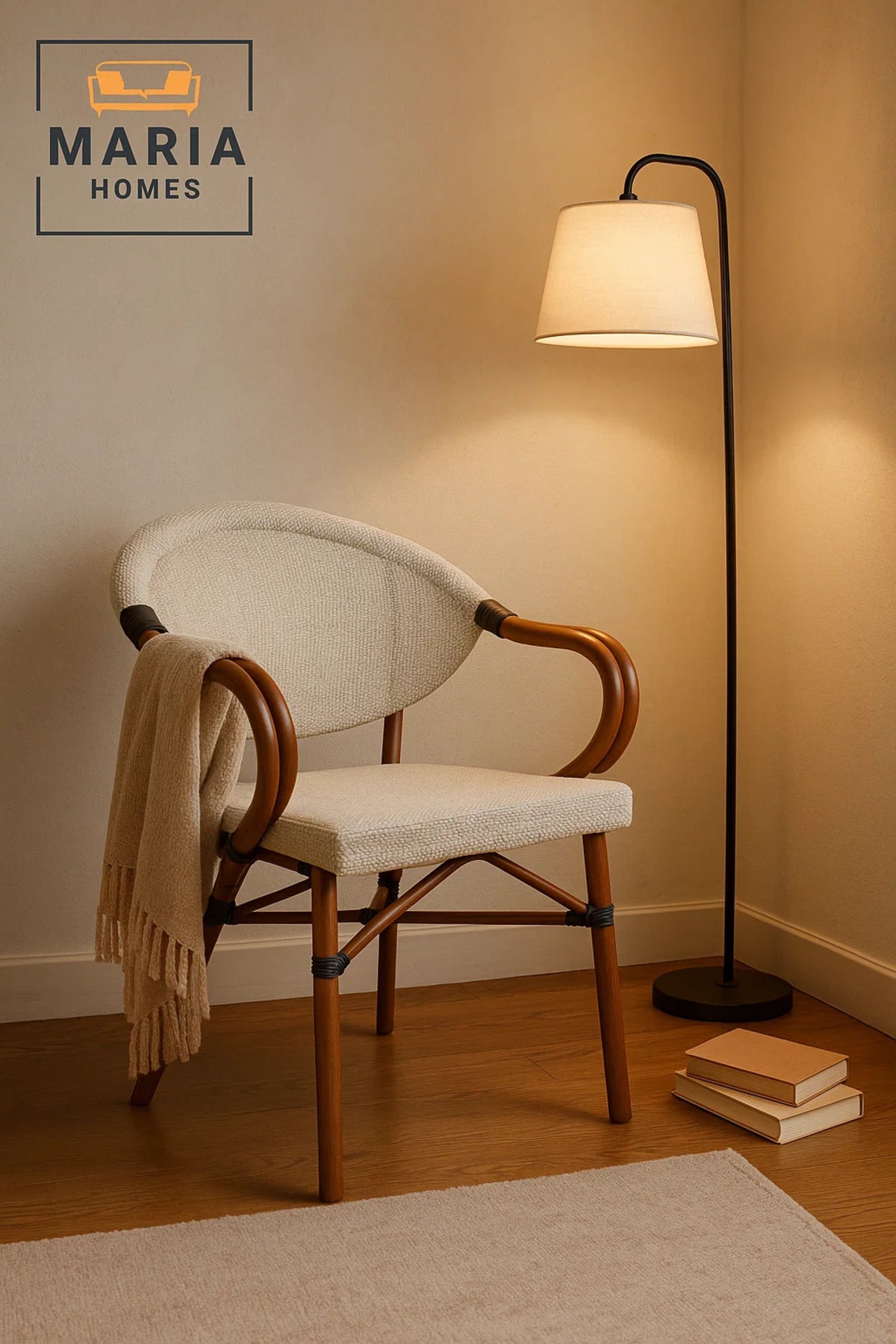 WHITE Curved Back Kitchen Chair