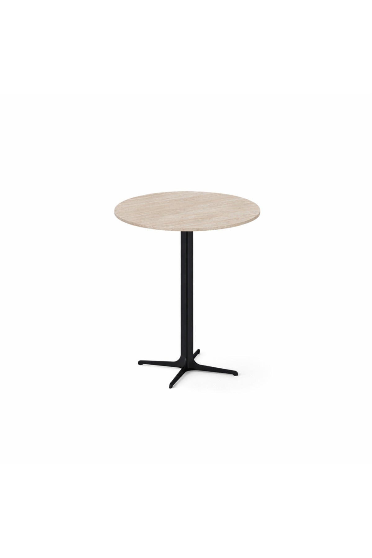 Beige Round Coffee Table with Black Base, 70x70x75 CM beige round coffee Dinner