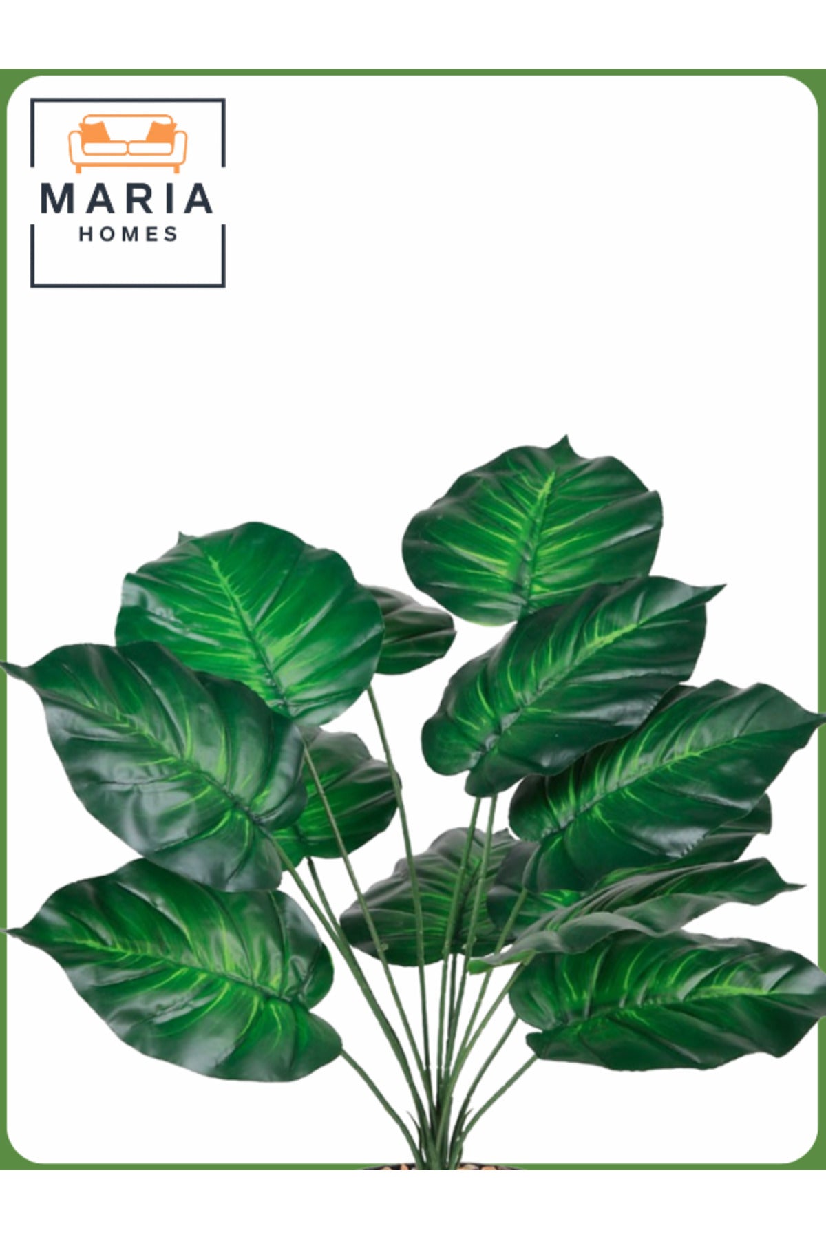 Artificial Heart Leaf Plant 55 cm – Compact Indoor Greenery with Black Pot