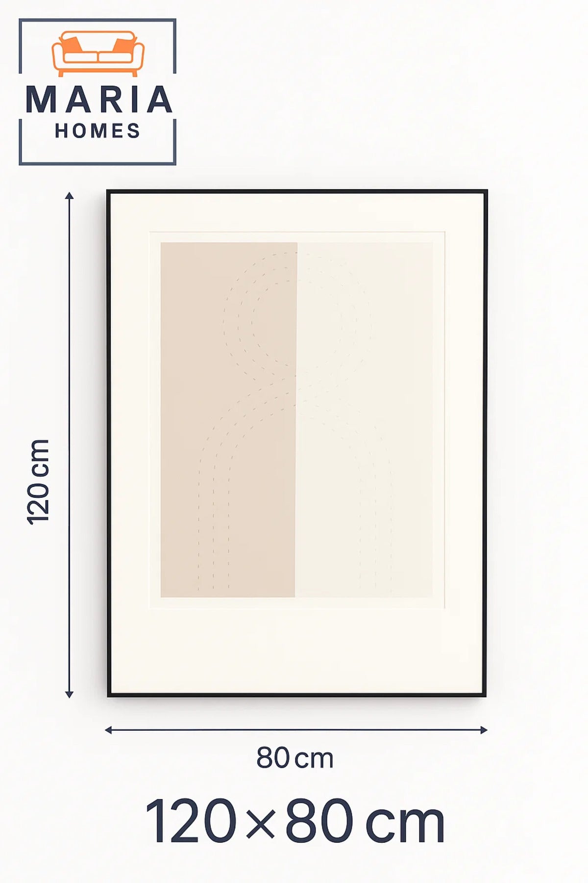Minimal Beige and White Textured Arch Canvas Wall Art-size80*120 CM