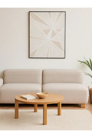 3D White Geometric Canvas Wall Art with Black Frame Ð 120_80 cm