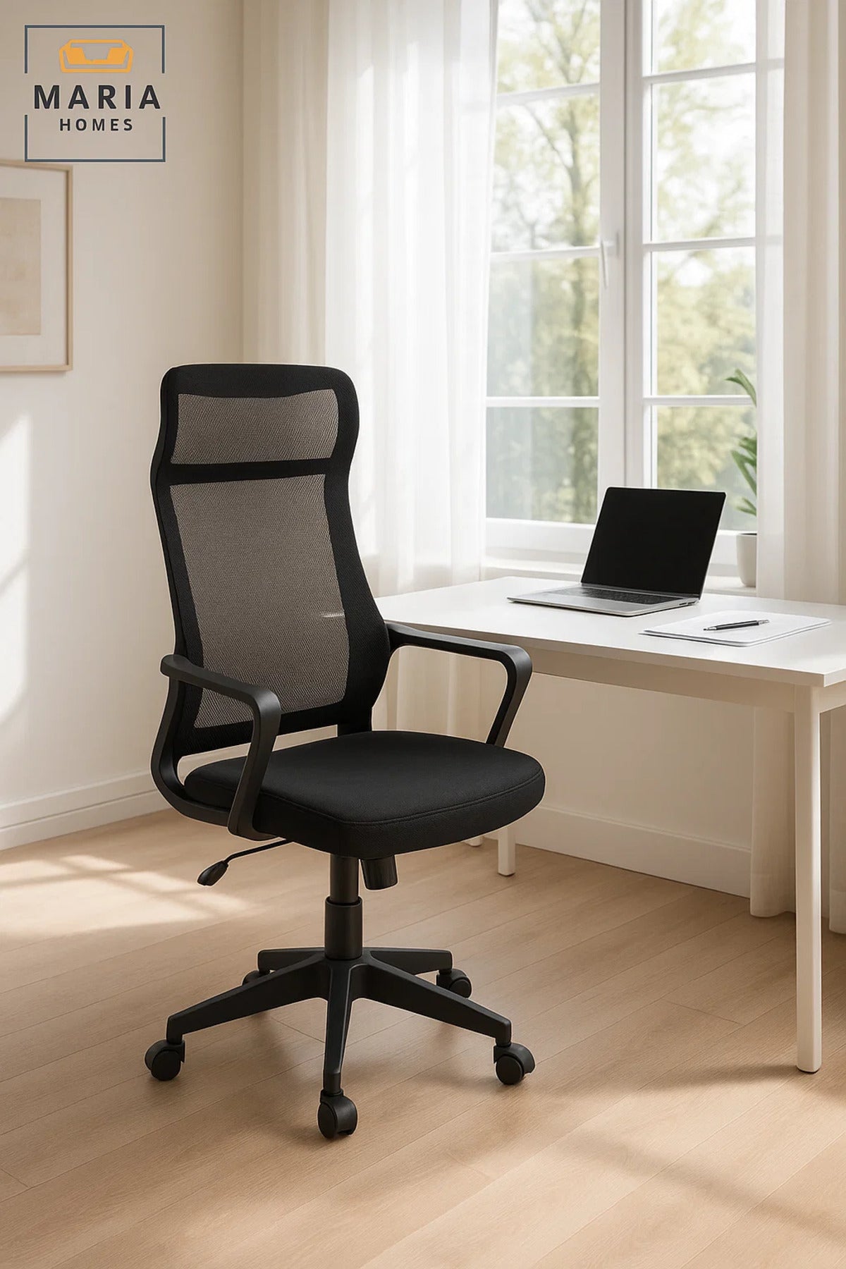 Ergonomic Black Office Chair with High Mesh Back Ð Swivel, Adjustable Height & Comfortable Design