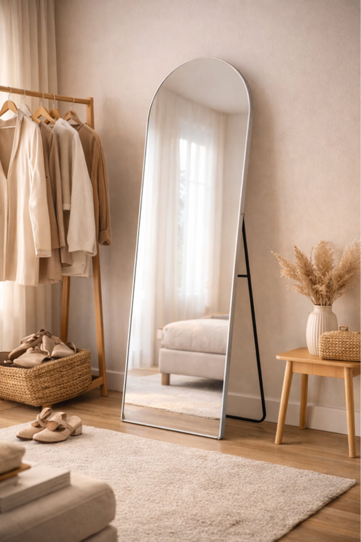 Silver Arch Standing Floor Mirror 180x80cm Full Length Bedroom silver arch standing
