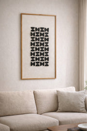Black Geometric Natural Wood Wall Art with Wooden Frame cm Decorative Panel black