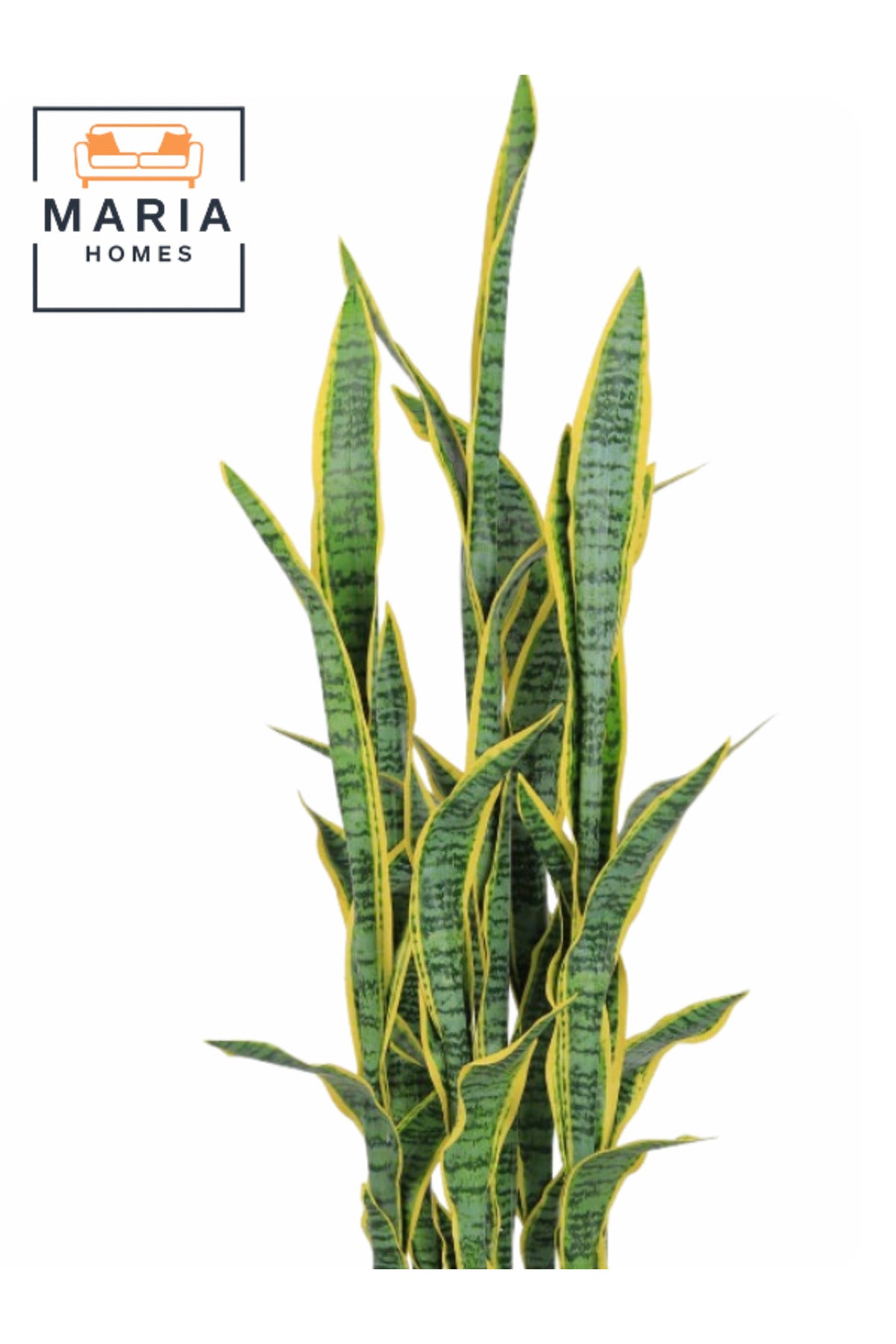 Artificial Snake Plant 125 cm Indoor Decorative Green Plant with White Plastic Pot for home decor