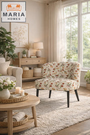Floral Patterned Accent Chair with Black Legs Ð Modern Lounge Chair