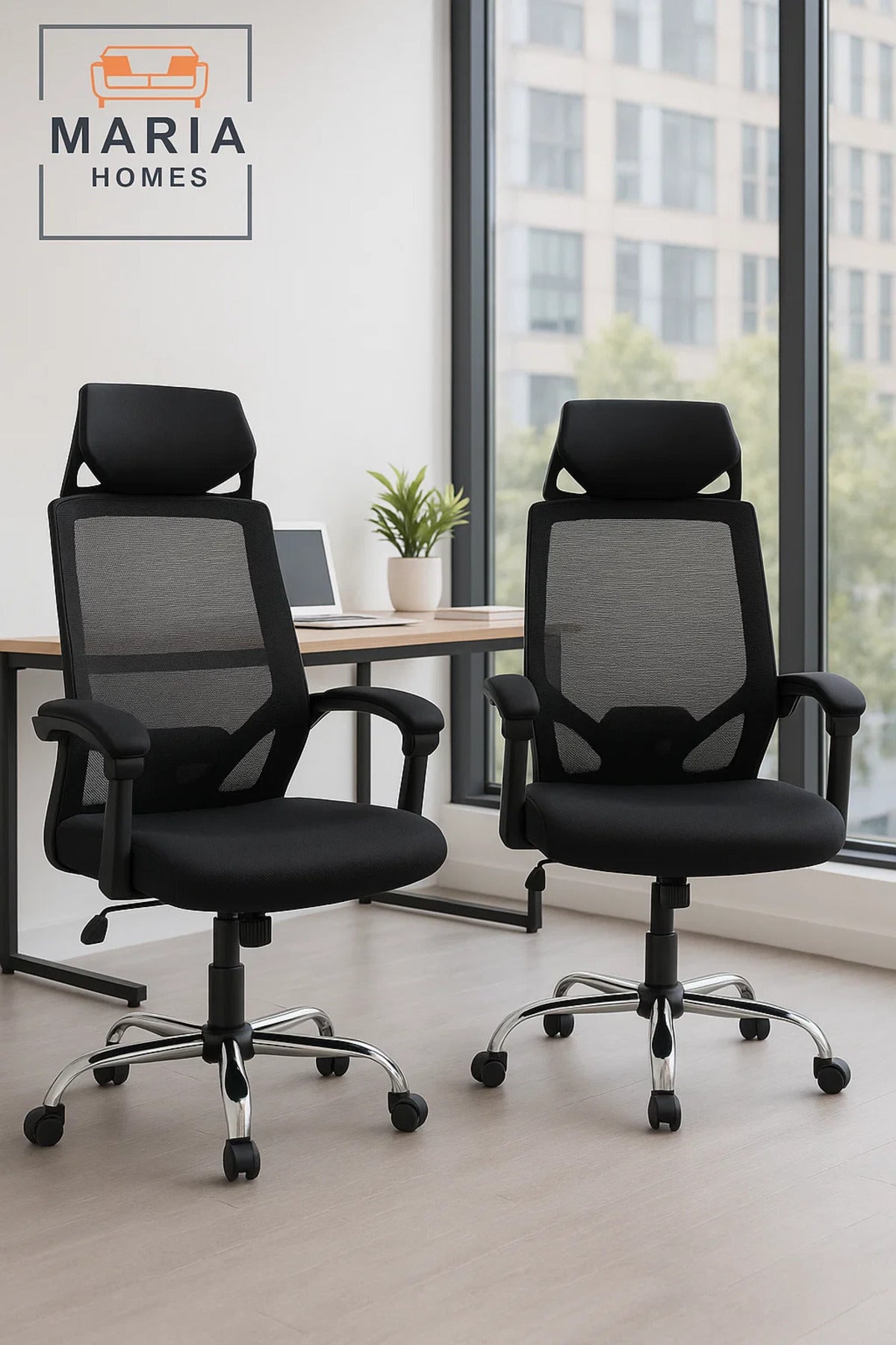 Black Ergonomic Office Chair with Mesh Back and Padded Armrests Ð Adjustable and Breathable Design