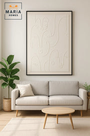 Abstract Face Wall Art 150x100 Modern Minimalist Textured Decor