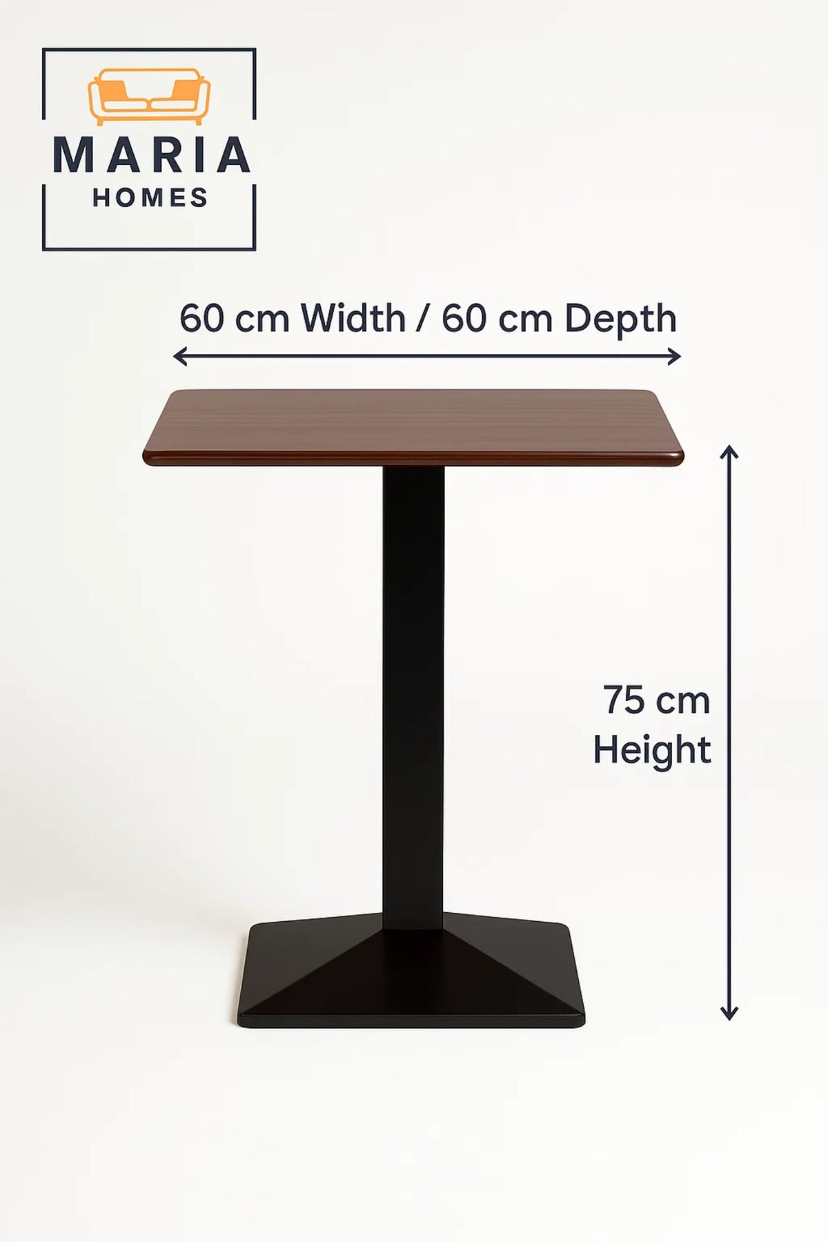 Compact Wooden Top Cafe Table Ð Black Base