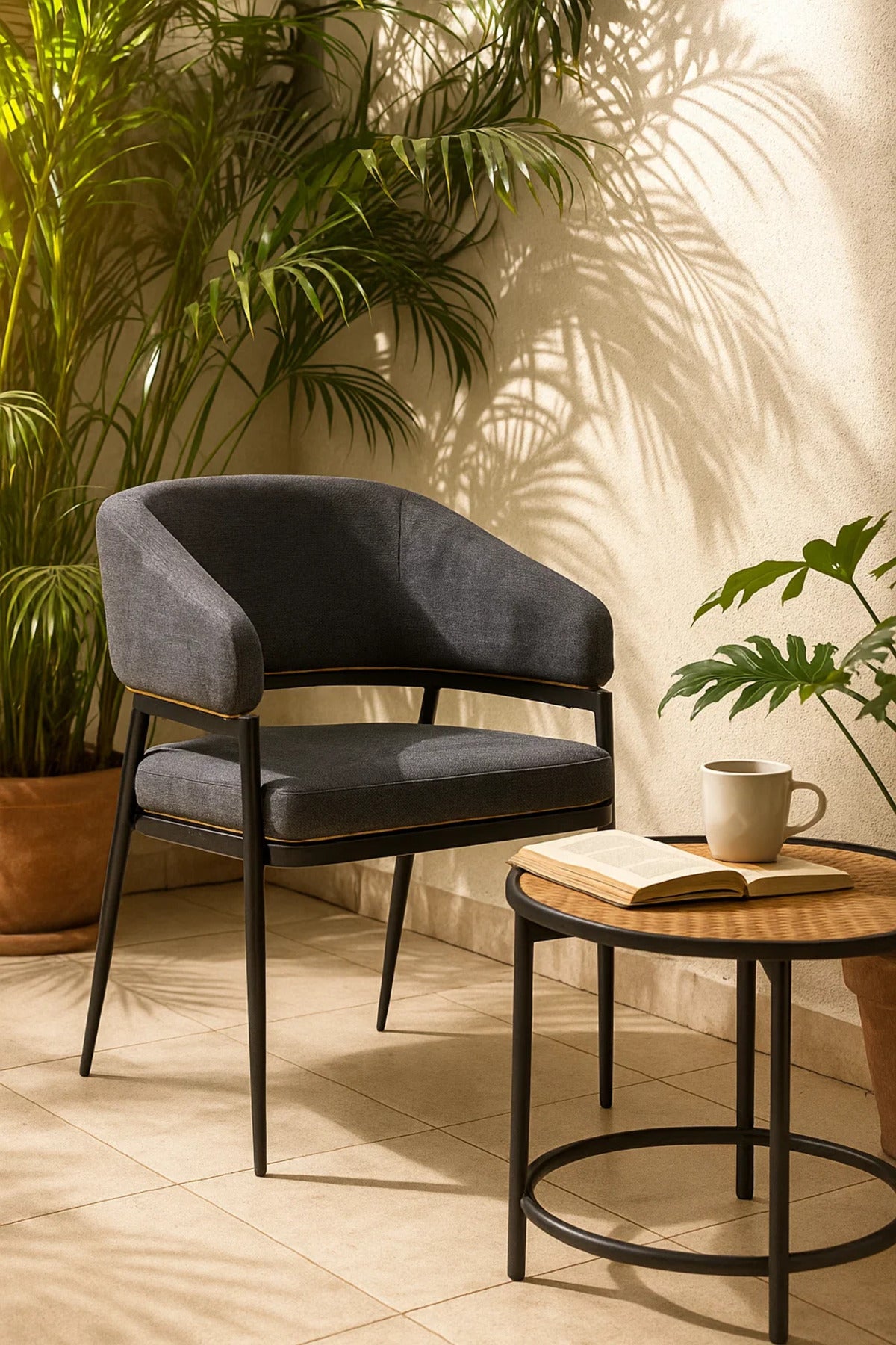 Blue Fabric Accent Chair | Modern Comfortable Armchair for Living Room, Office & Hotel Lobby Decor