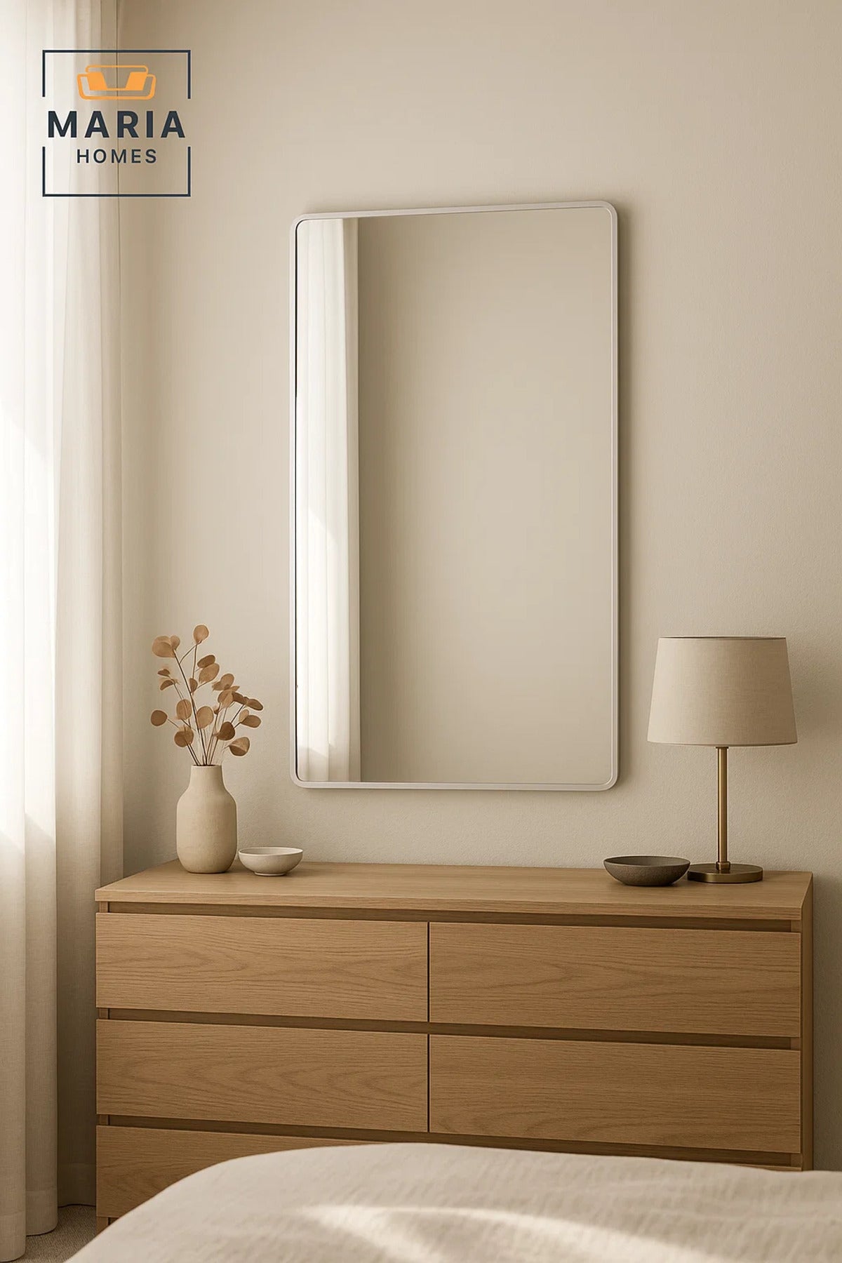 Silver Wall Mirror 120x60 cm for Bedroom, Bathroom, Living Room, Dressing & Home D≈Ωcor