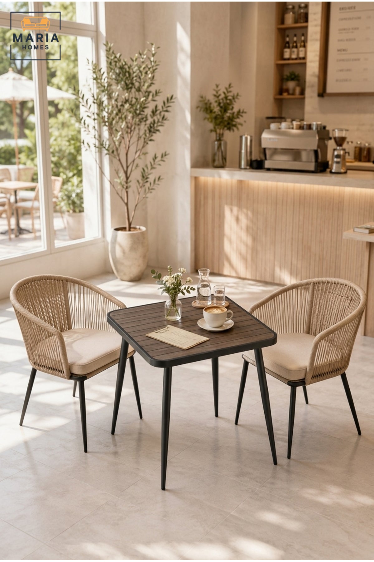 Modern Square Dining Table Caf≈Ω Table Patio Table Outdoor Bistro Table Wooden Top Black