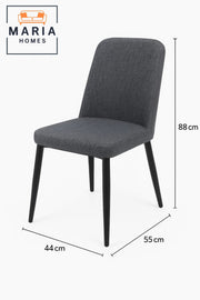 Dark Grey Fabric Dining Chair Ð Upholstered Seat with Black Legs for Home, Office, or CafŽ Use