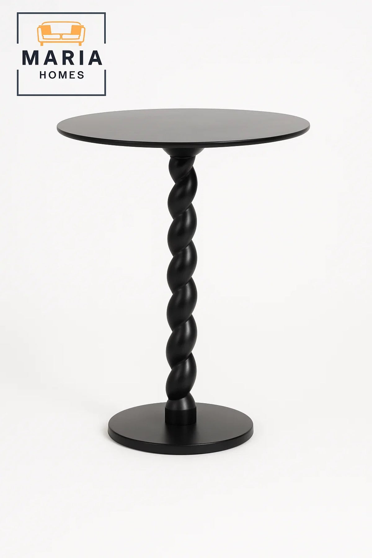 Spiral-Leg Side Table Ð Matte Black Finish