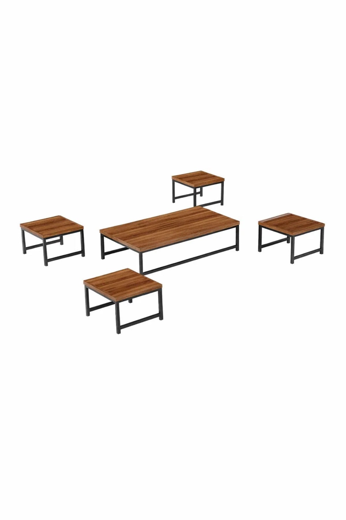 Modern Brown Coffee Table Set with 4 Side Tables 110 _ 60 26.5 cm modern brown coffee