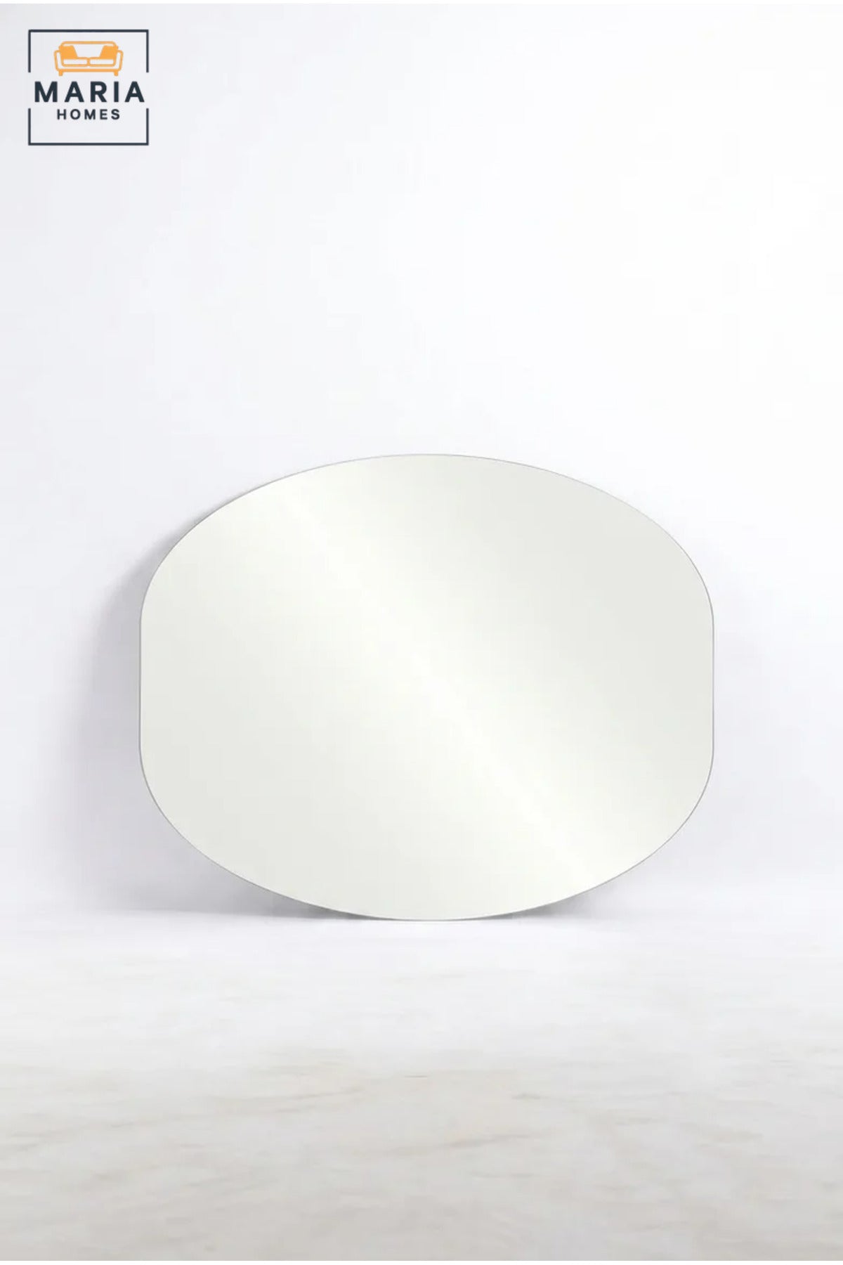 Frameless Oval Wall Mirror 80 × 60 cm with Soft Curved Shape, Modern Decorative Mirror for Bathroom, Bedroom, Dressing Area, Hallway, Entryway and Vanity