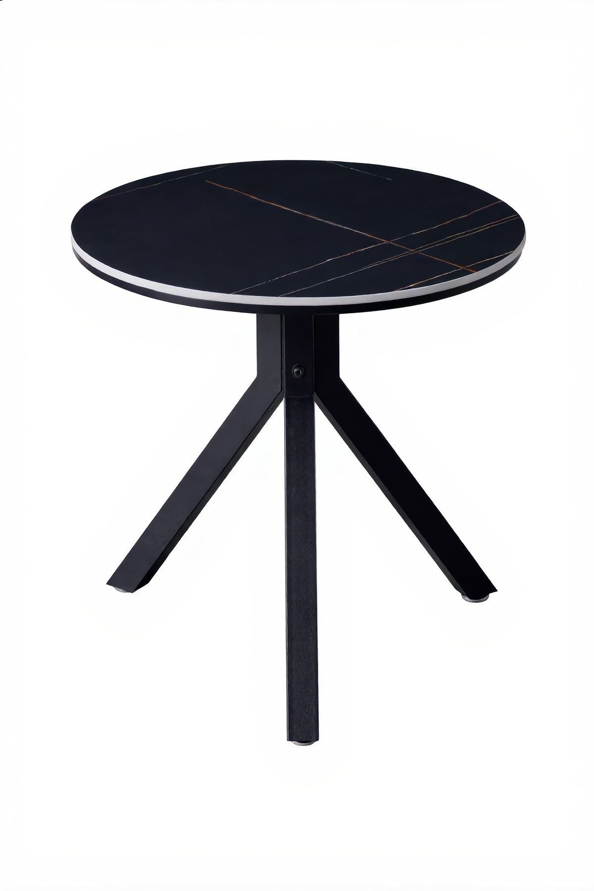 Round Black Marble Dining Table √ê Modern Caf≈Ω, Restaurant, Office & Home Metal Furniture 70_70_60 cm