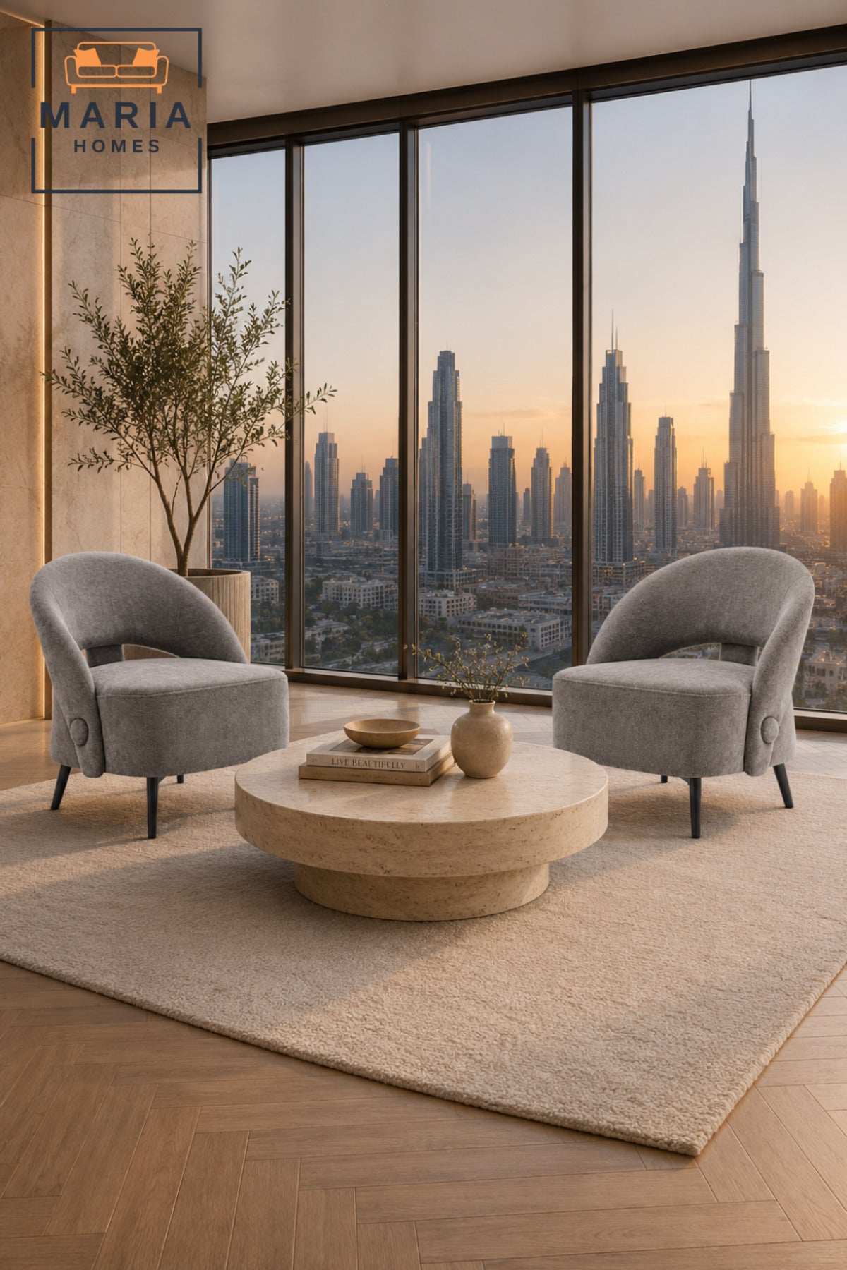 Modern Accent Chair Upholstered Lounge Chair Fabric Armchair for Living Room Bedroom Grey