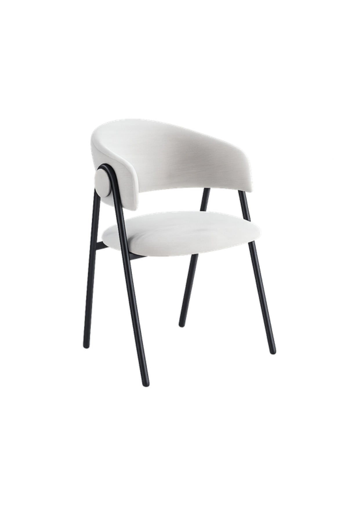 Light Grey Armchair with Black Metal Legs, 80x45x49 CM light grey armchair Kitchen