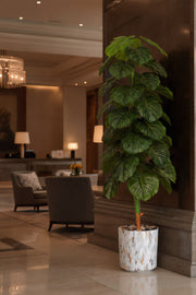 190 CM Artificial Monstera Tree with Marble Design with Pot – Indoor Tropical Plant
