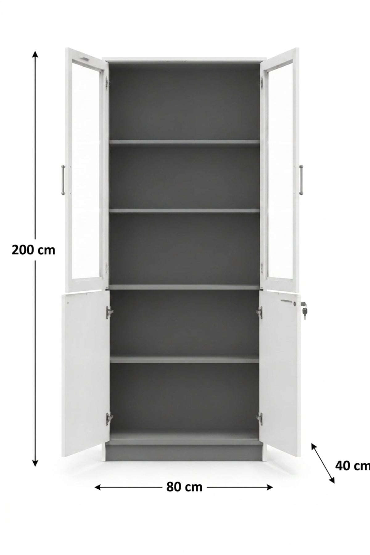 Tall Glass Door Office Cabinet √ê Lockable Storage & Filing Cabinet for Office Organization
