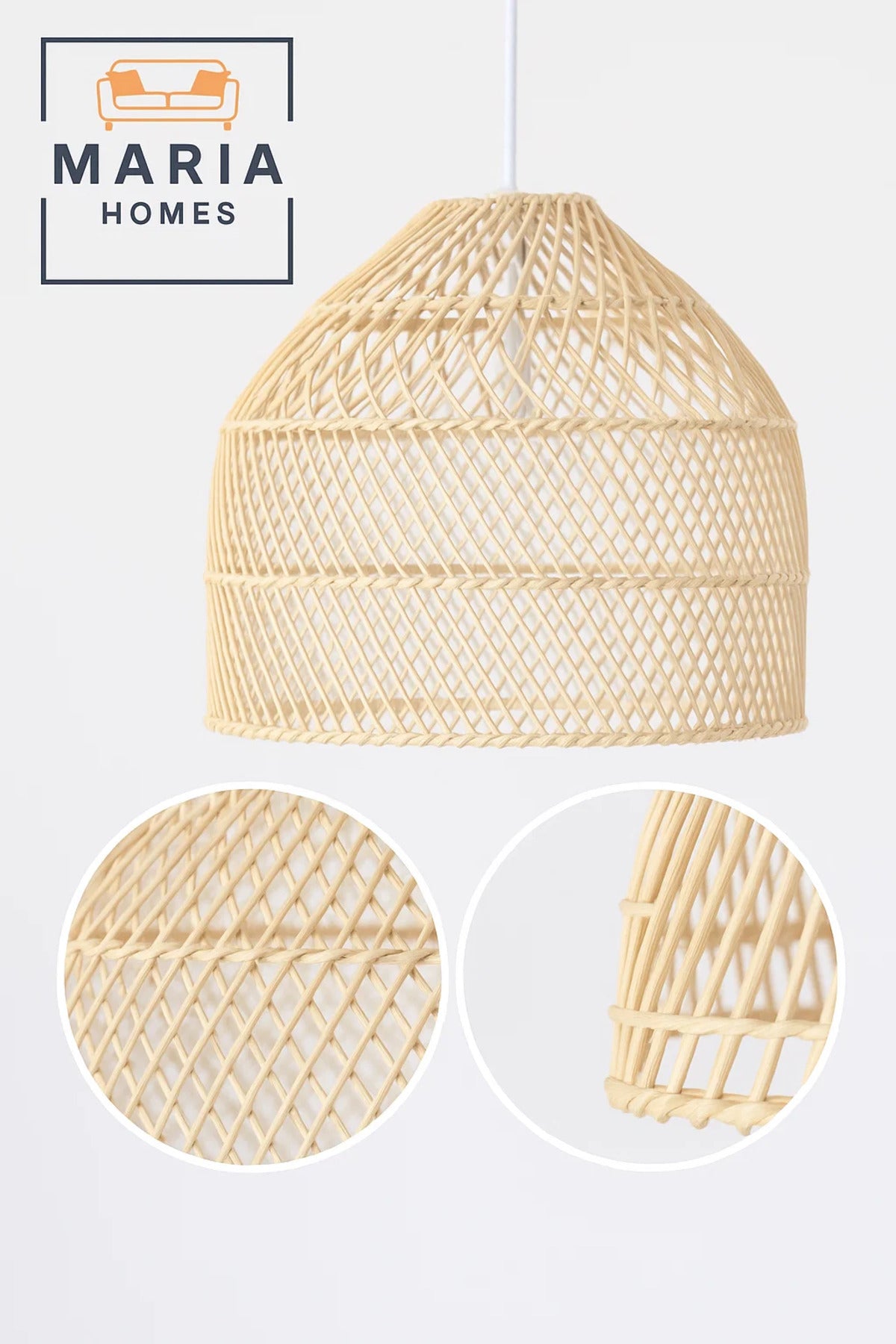 Handwoven Dome Rattan Pendant Light