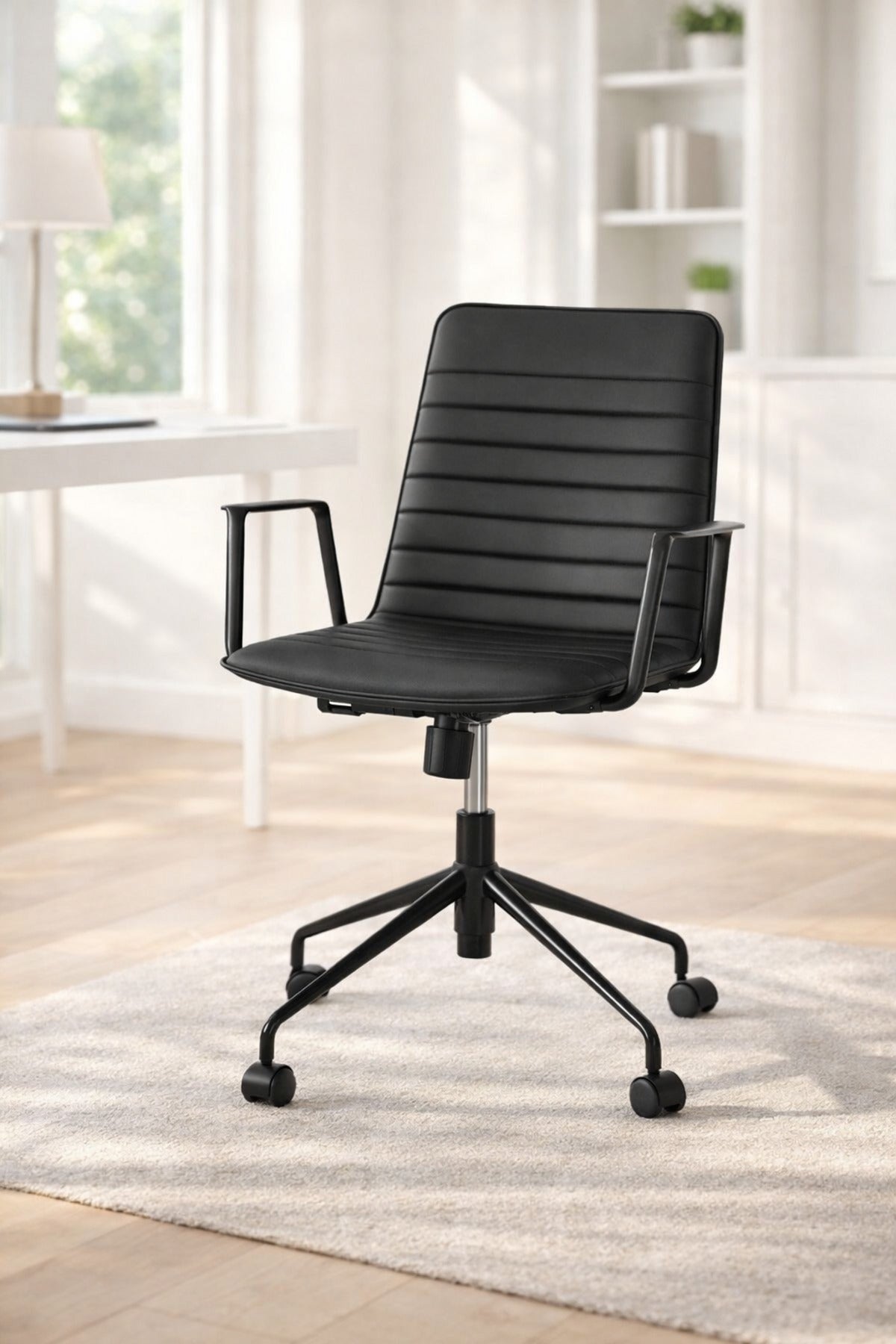 Orange Office Chair with Wheels √ê Modern Ergonomic Computer Chair with Armrests