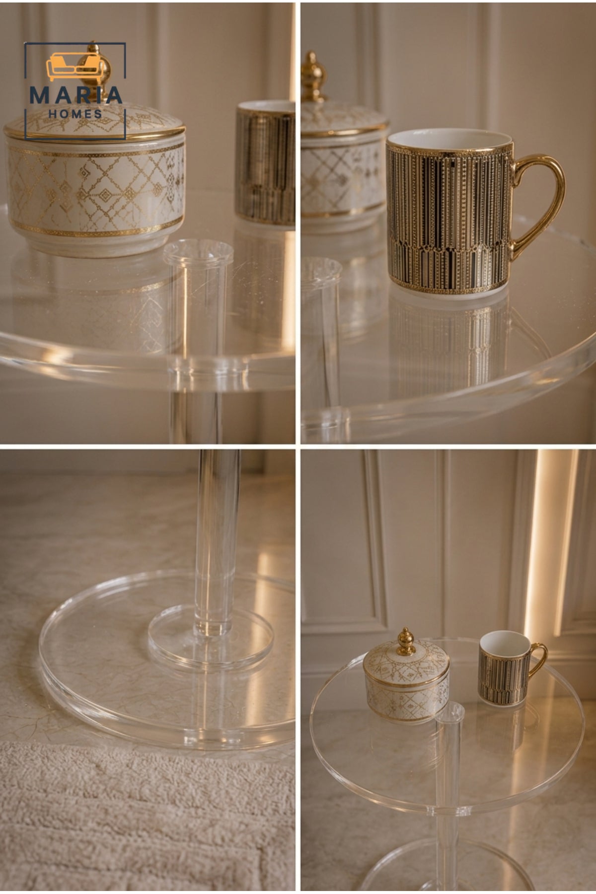 Modern Acrylic Side Table Clear End Table Transparent Accent Table for Living Room Bedroom