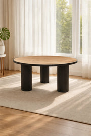 Black & Brown Center Table 80_80_45 cm √ê Modern Round Coffee Table