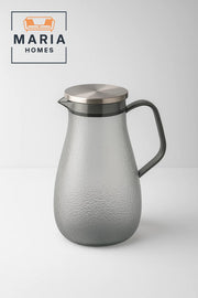 Textured Glass Water Pitcher with Stainless Steel Lid Ð 1.8 Liter, Elegant Design