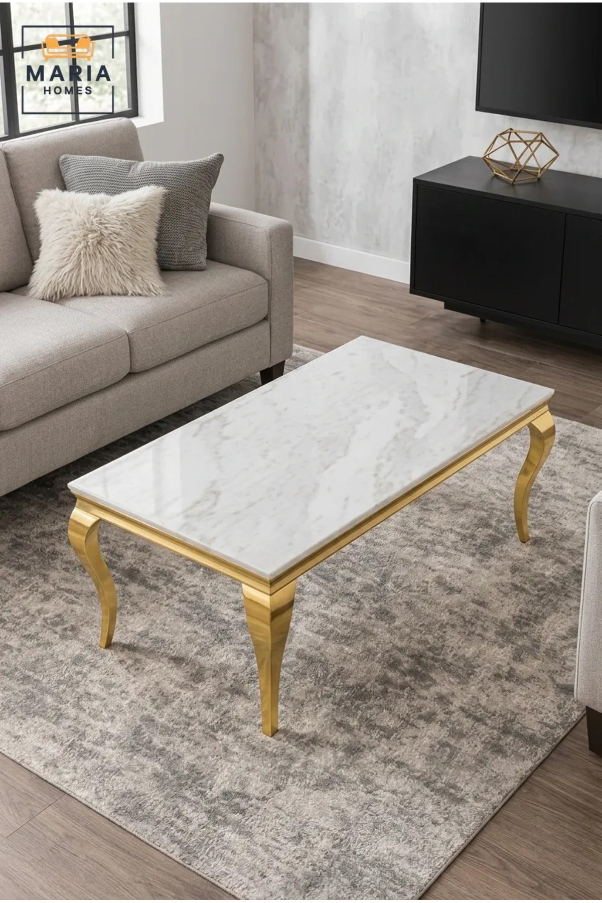Luxury Marble Dining Table with Gold Metal Base √ê Modern Rectangular Dining Table for Dining Room & Hospitality Spaces