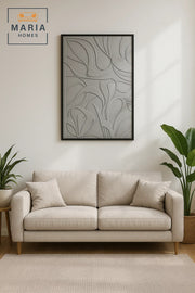 Modern 3D Wall Art Ð Large Grey Abstract Decorative Panel for Living Room 120_80 cm