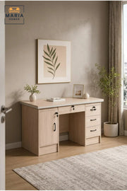 Modern Wooden Office Desk with Storage Drawers & Cabinet √ê Executive Computer Workstation