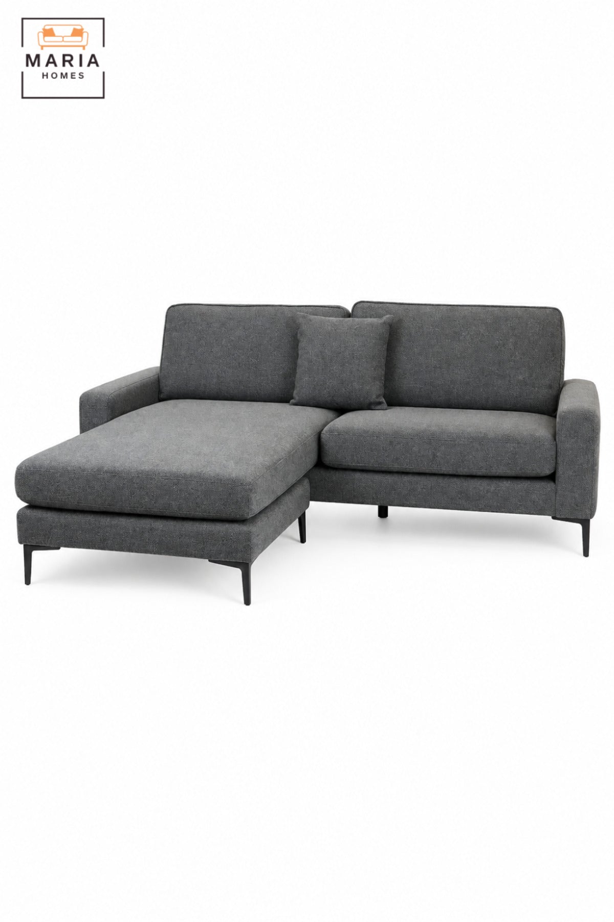Large Dark Grey L-Shaped Sectional Sofa with Chaise Lounge, Soft Cushioned Seating, Modern Contemporary Design for Living Room, Lounge & Apartment