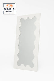 Modern Wavy Edge Full-Length Mirror Ð White Rectangular Frame