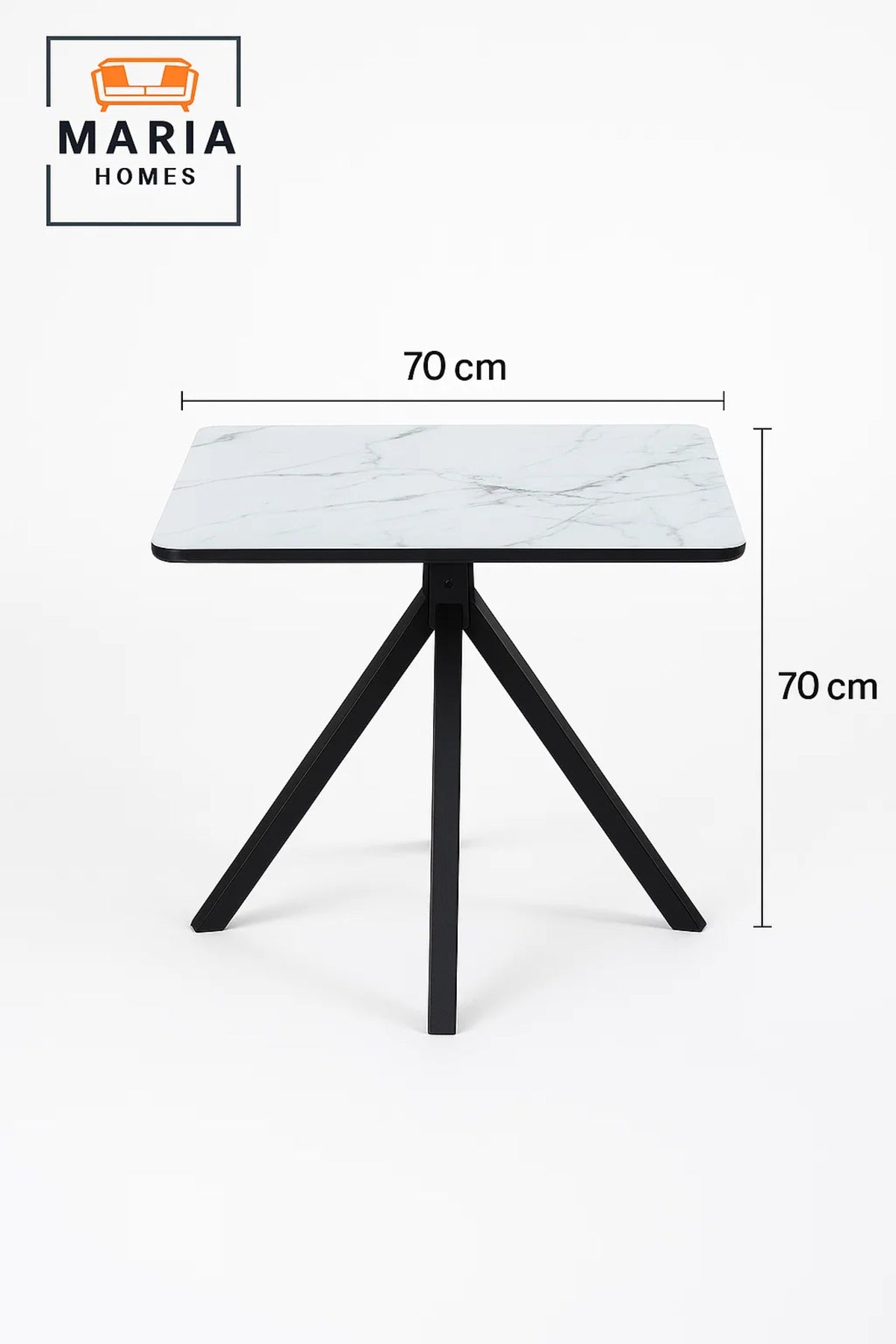 Square White Marble Dining Table √ê Modern Caf≈Ω, Restaurant, Office & Home Metal Furniture 70_70 cm