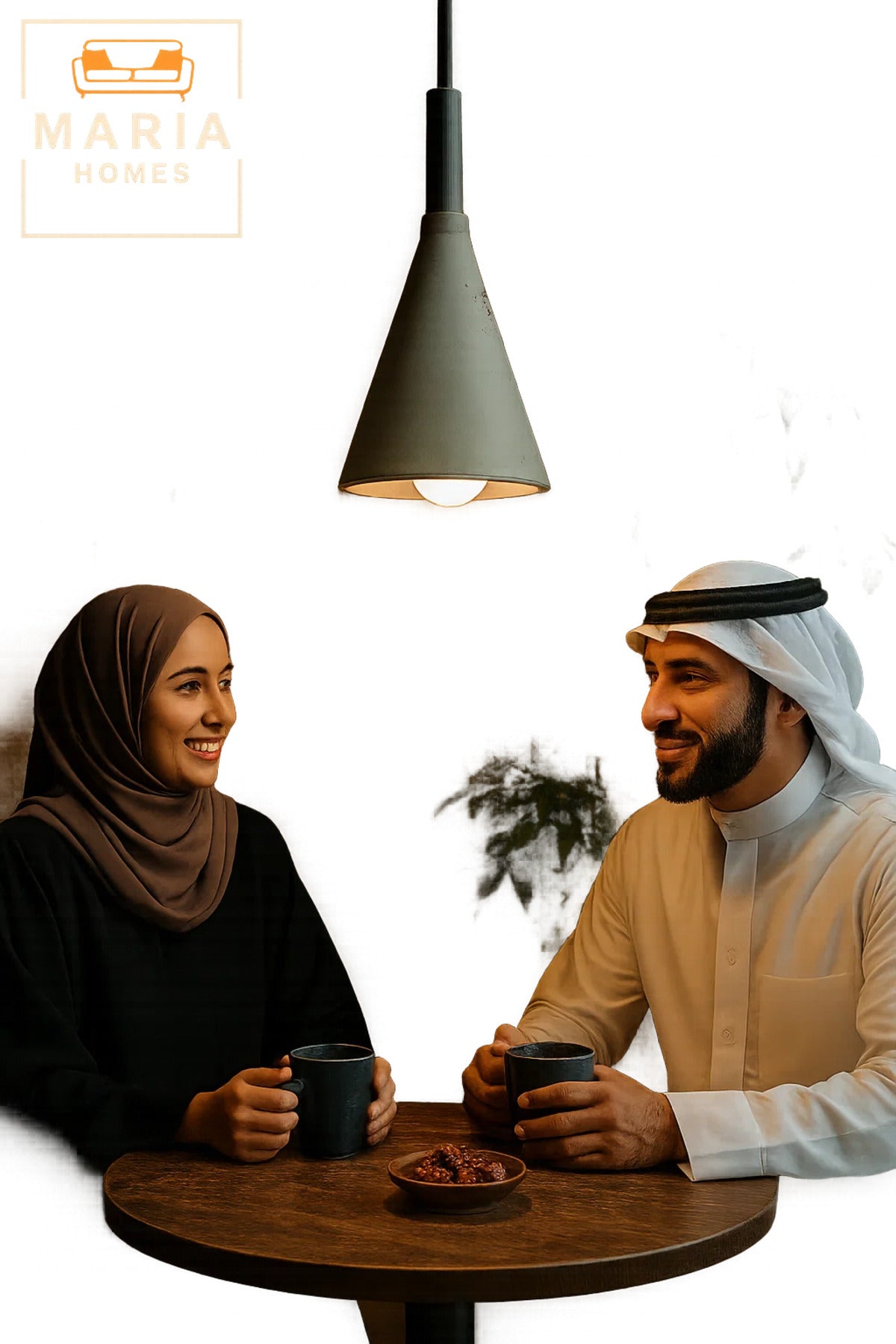 Cone-Shaped Grey Concrete Pendant Light